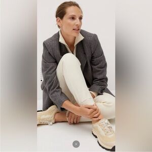 MANGO Track Sole Beige Nude Sneakers with Black Soles size 38